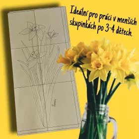 3 kooperativní obrazy na motivy jarních květin. Mišákova třída