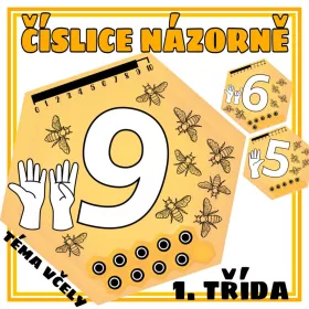 Číslice od 1 do 10 s motivem včel.