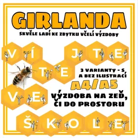 Včelí výzdoba třídy - girlanda