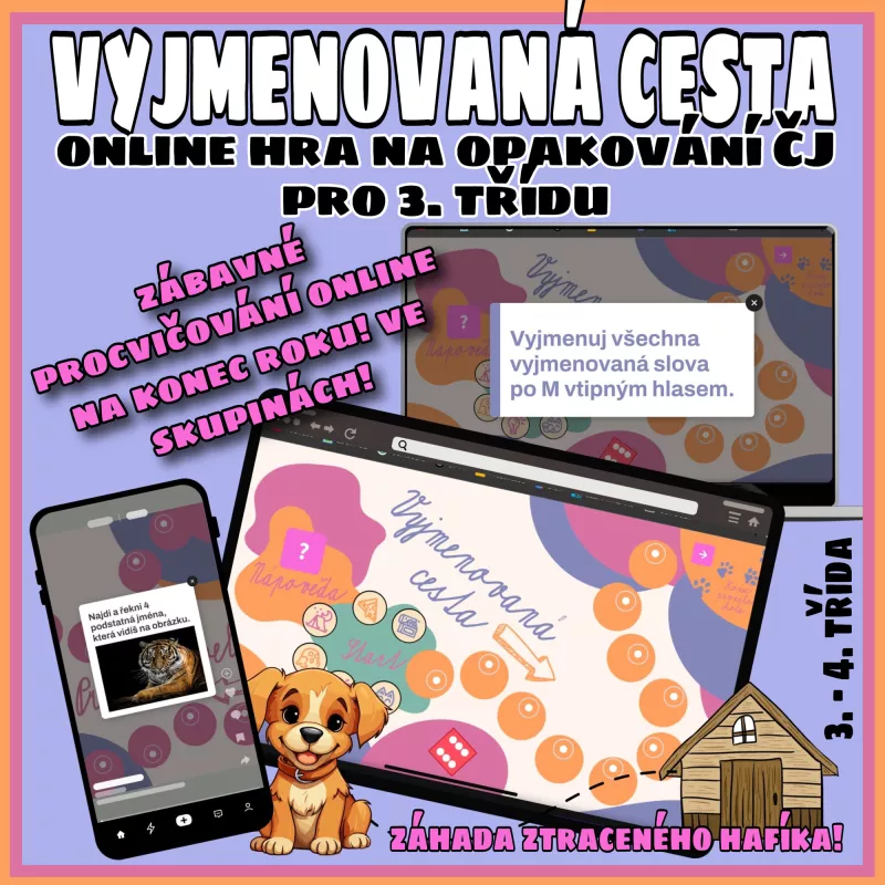 Interaktivní hra na opakování ČJ. Mišákova třída
