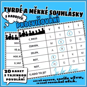 Kartičky s povoláním na procvičování tvrdých a měkkých souhlásek.