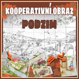 Kooperativní obraz pro žáky s tematikou podzimu.