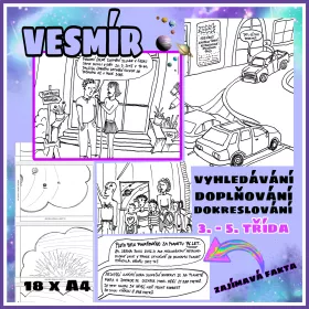Kooperativní obraz pro žáky s tématikou vesmíru. Mišákova třída