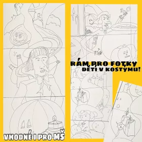 Kooperativní obraz s tématikou Halloweenu. Mišákova třída