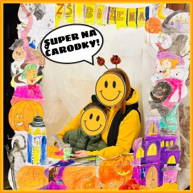 Kooperativní obraz s tématikou Halloweenu. Mišákova třída