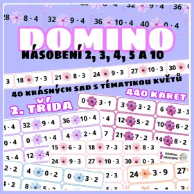 Matematické násobení ve formátu domina.