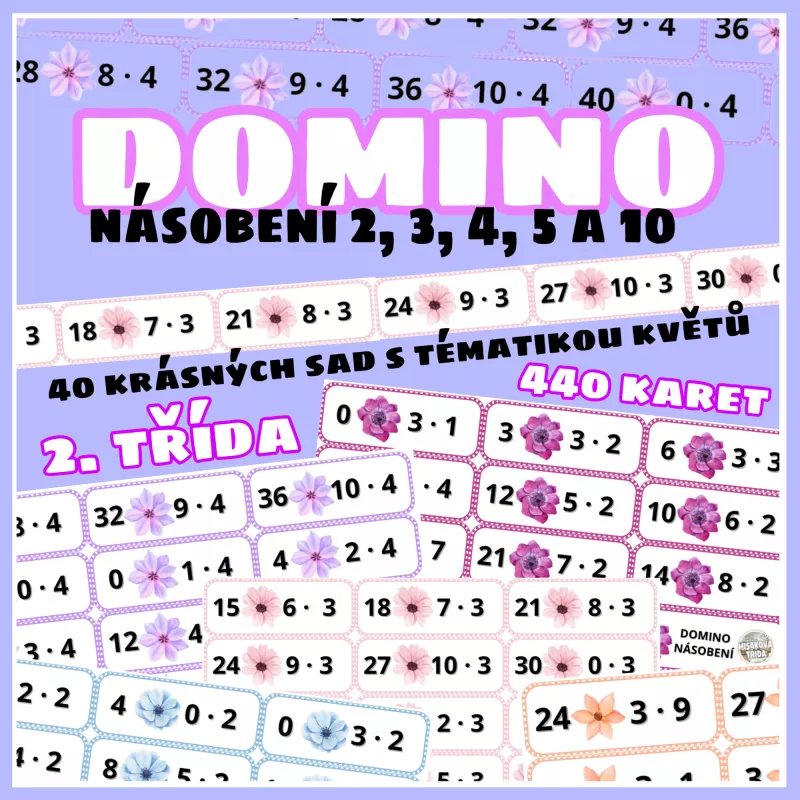 Matematické násobení ve formátu domina. Mišákova třída