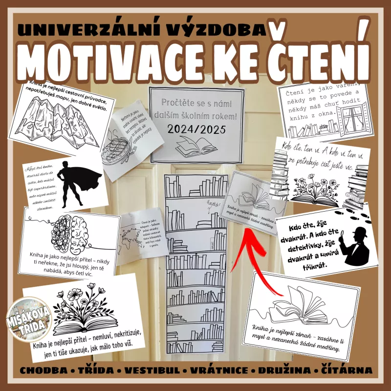 Motivační výzdoba ke čtení. Mišákova třída