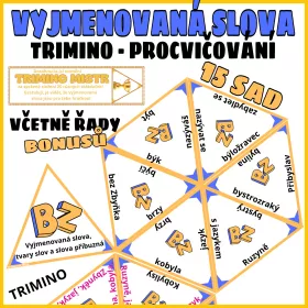 Opakování vyjmenovaných slov po Z, doplněná B ve formě Trimina.