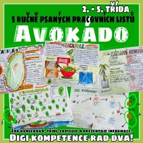 Pracovní a zábavné listy pro žáky s tématem avokáda.