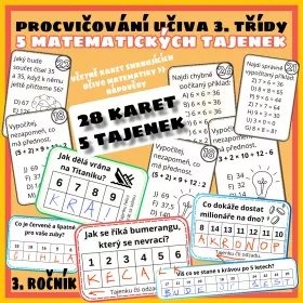 Procvičovaní matematiky s výslednou tajenkou.