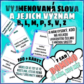 Zábavná a vzdělávací hra na vyjmenovaná slova a jejich význam formou domina.
