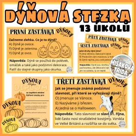 Zábavná stezka pro žáky s motivy Halloweenu. 
