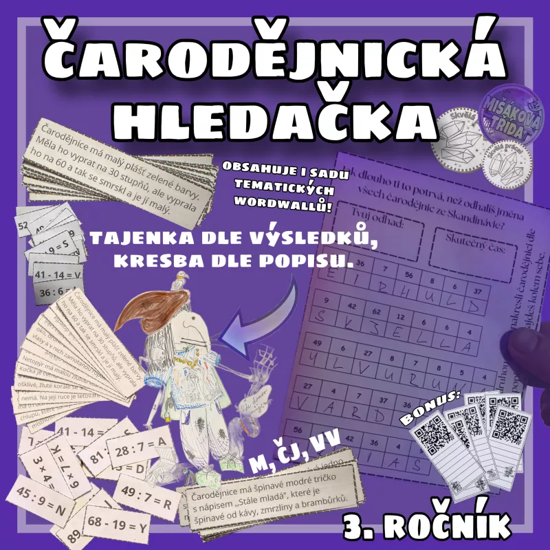 Čarodějnice - projekt - šifry, čtení, QR kódy, tvoření Mišákova třída
