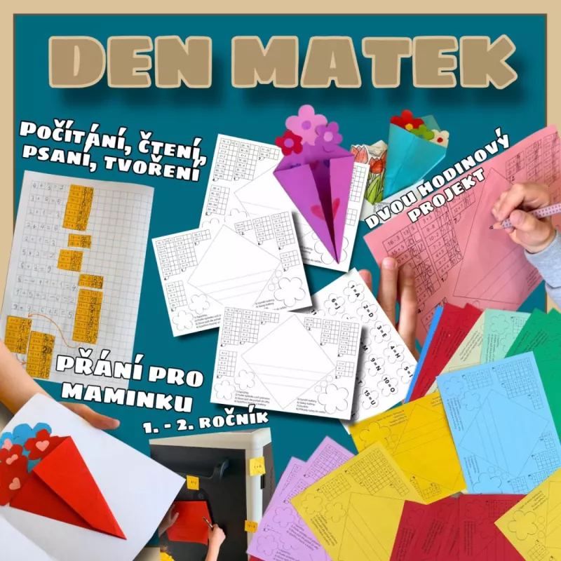 Den matek - počítání, tvoření přání, 1. - 2. ročník Mišákova třída