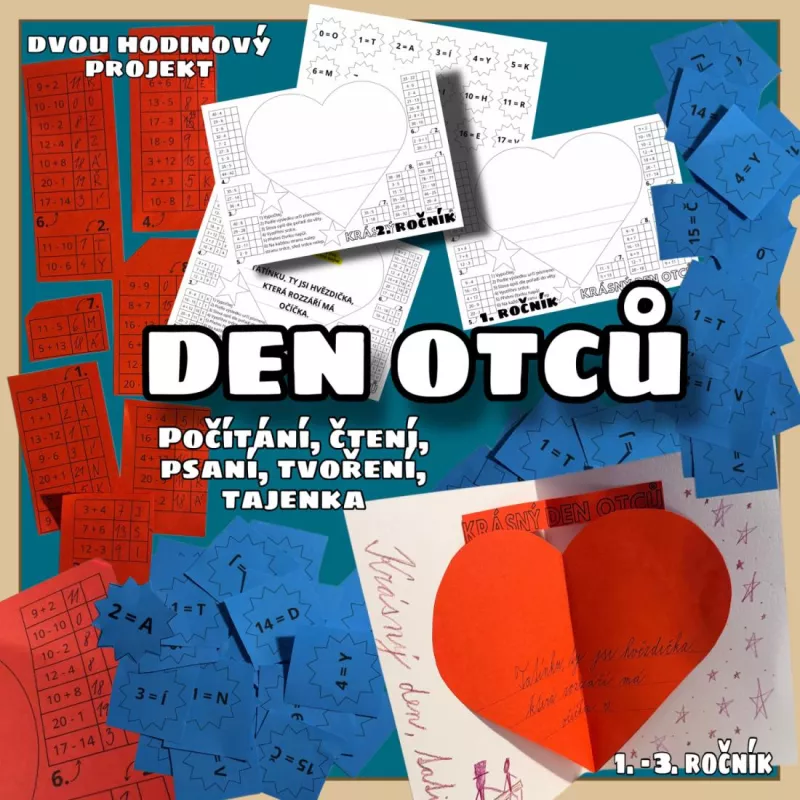 Den otců - počítání, tvoření přání, 1. - 3. ročník Mišákova třída