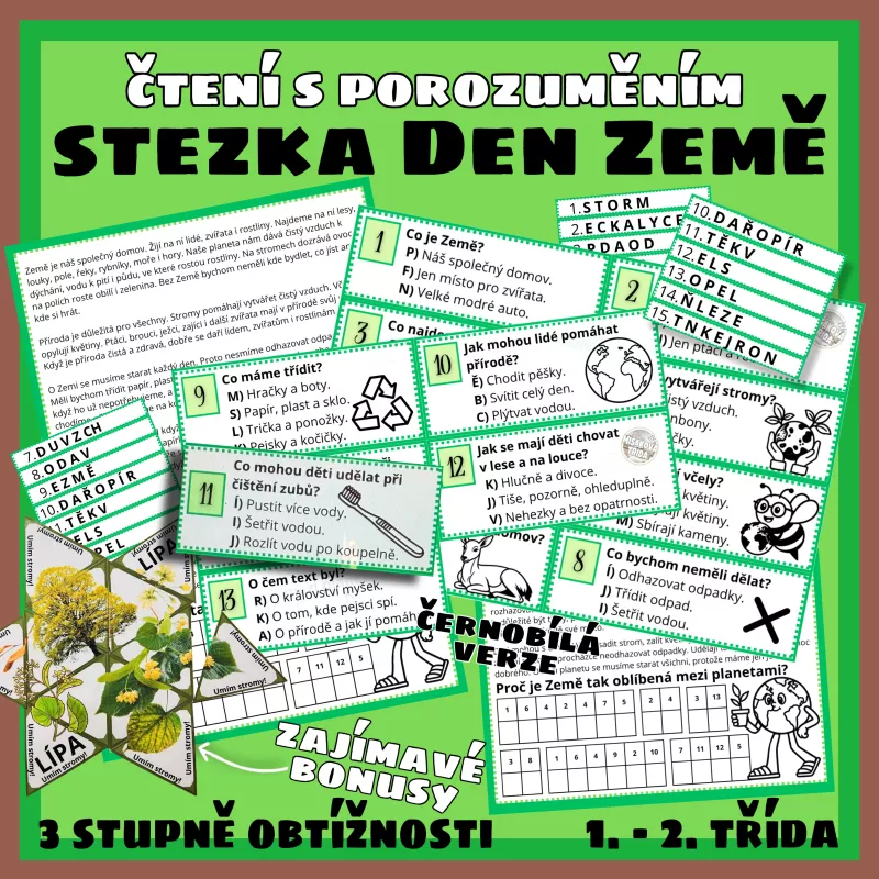 Den Země, čtení s porozuměním a stezka pro 1. a 2. třídu Mišákova třída