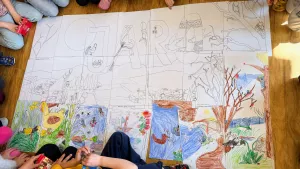 Kooperativní obraz s tématikou jara. Mišákova třída