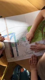 Kooperativní obraz s tématikou jara. Mišákova třída