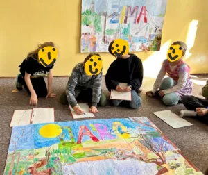 Kooperativní obraz s tématikou jara. Mišákova třída