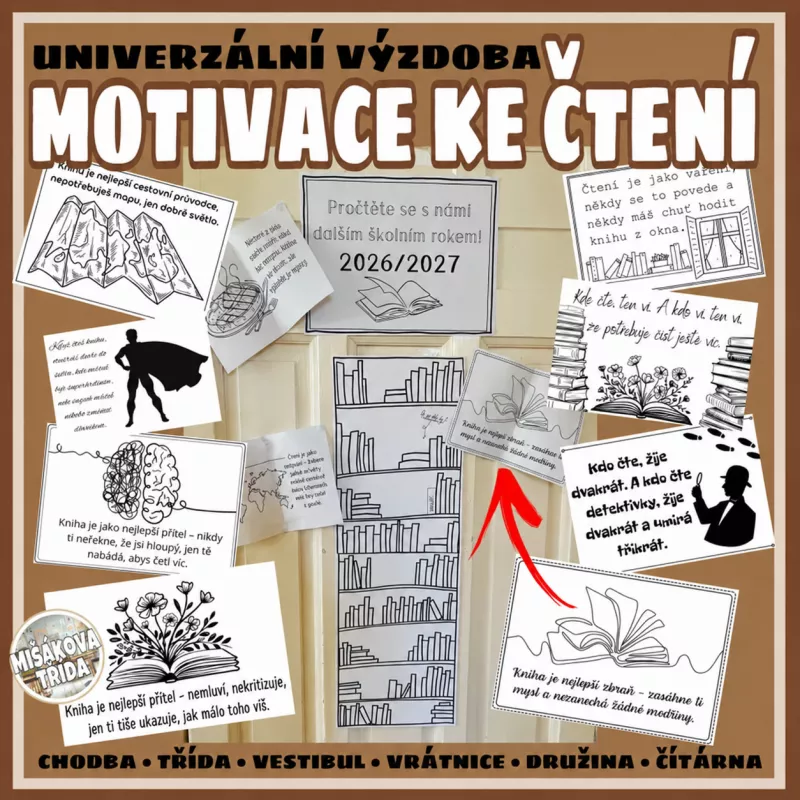 Motivační výzdoba ke čtení. Mišákova třída