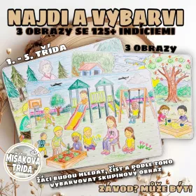 NAJDI A VYBARVI – 3 obrazy s indíciemi 