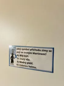 Svatý Martin - čtení s porozuměním, pohybové učení a tematická tajenka Mišíkova třída bojovka misakova trida
