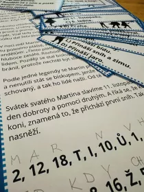 Svatý Martin - čtení s porozuměním, pohybové učení a tematická tajenka Mišíkova třída bojovka vzdelavaci misakova trida