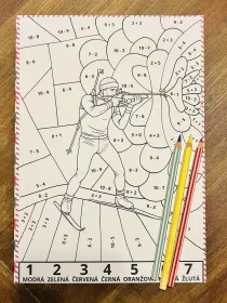 biatlon omalovanka vybarvovani vzdelavani pracovni list